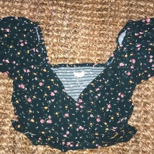 Flower Printed Cropped Top